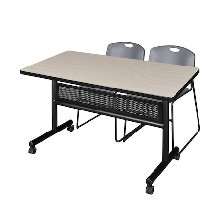 Kobe Rectangle FlipTop Table, 48" W, 29" H, Laminate Top, Maple MKFTM4830PL44GY